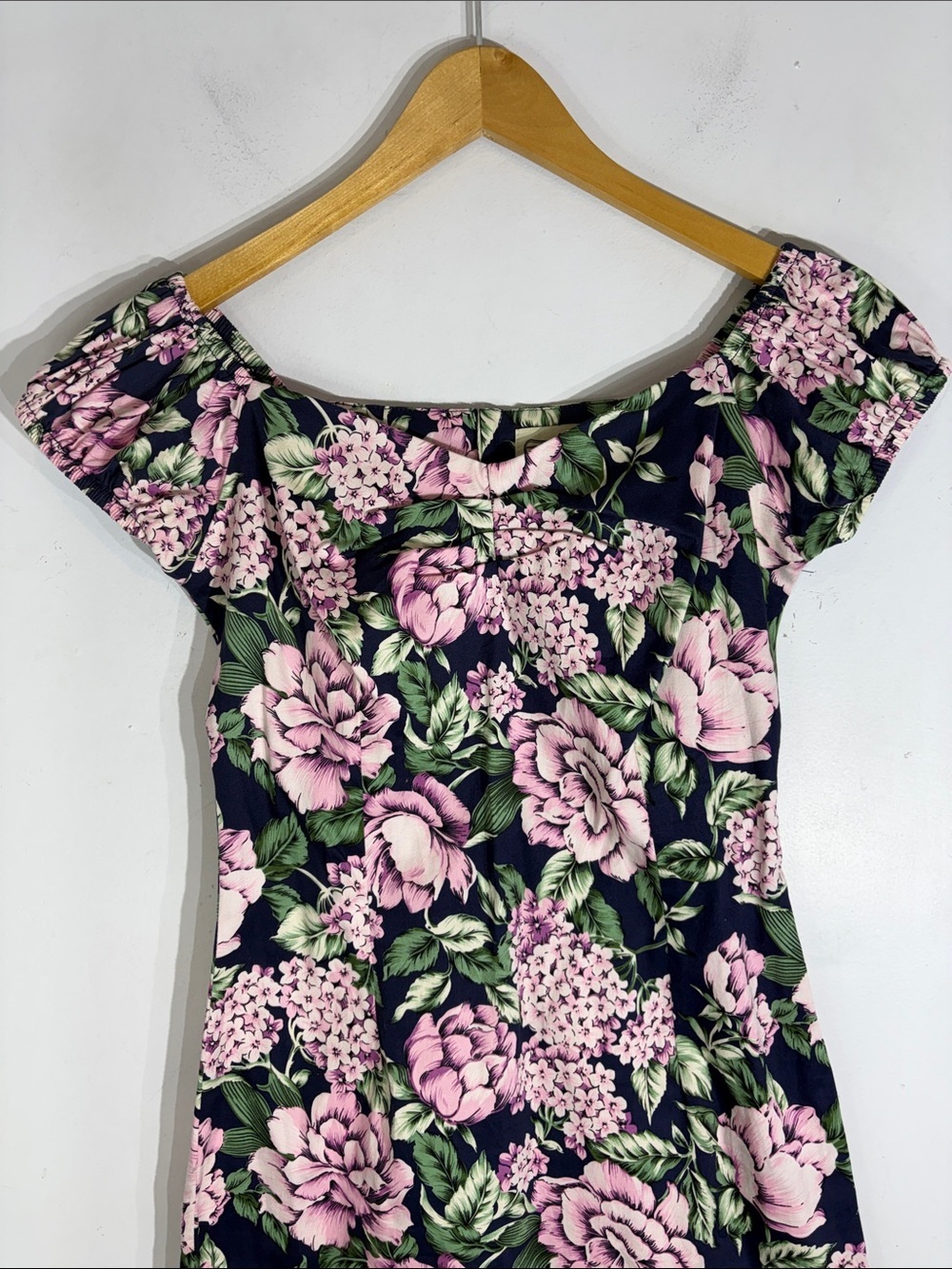 Collectif London Floral Bodycon Dress Retro Rockabilly 50s Stretch Cotton small - Picture 3 of 11